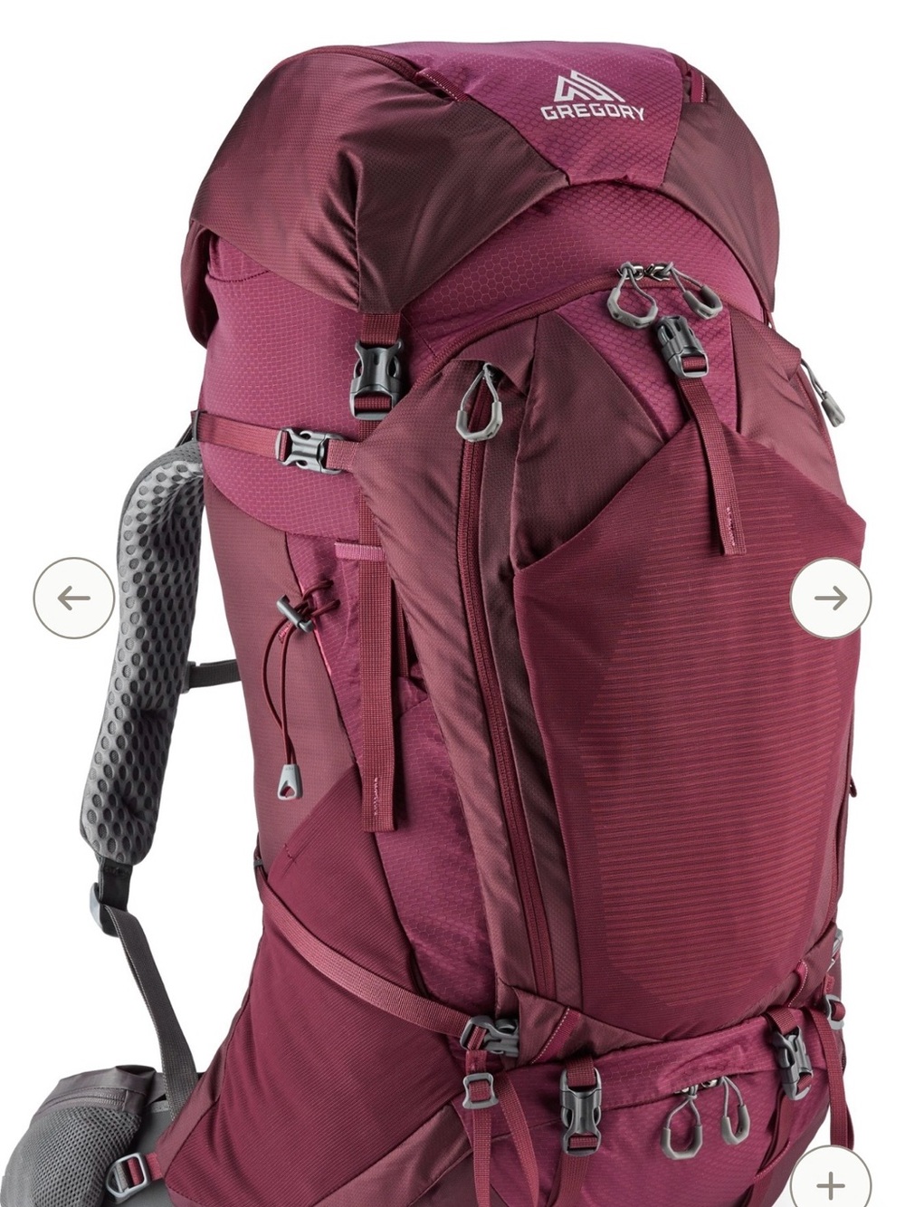Gregory Women's Burgundy-Maroon Technical Backpack 60L